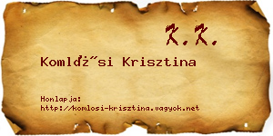 Komlósi Krisztina névjegykártya